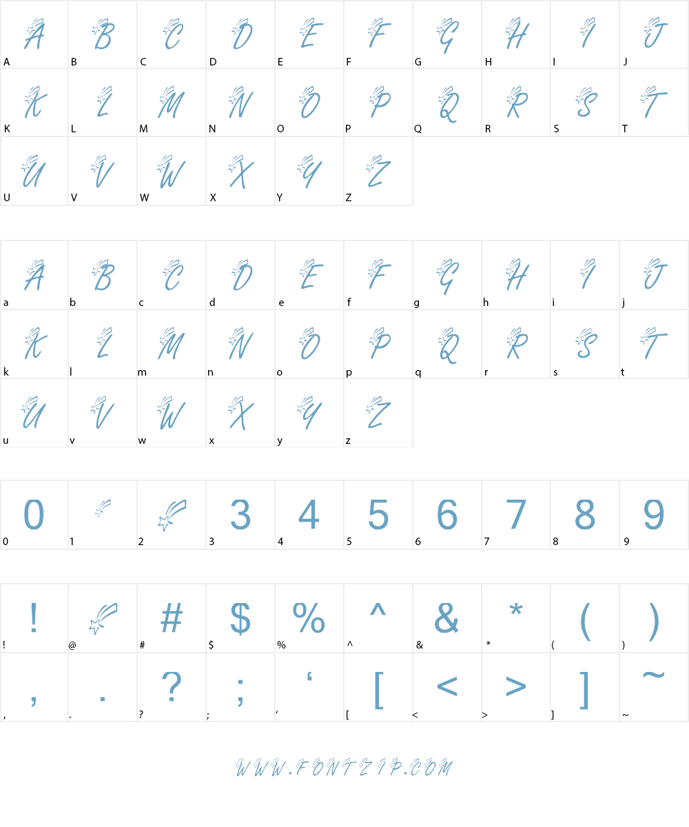 KR Shooting Star (Left) Font Character
